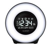 La Crosse Technology C83117-INT Color Mood Light Desk Clock with 5 Soothing Nature Sounds and USB Port, Black