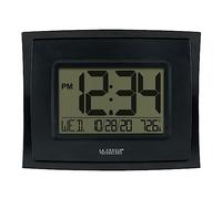La Crosse Technology WT-8002U-B-INT Digital Black Clock with Indoor Temperature