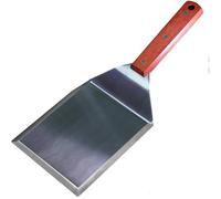 La Cuisine Extra Wide Stainless Steel Spatula with Wooden Handle for BBQ Flat Griddle Blackstone Grill Pancake Smash Burger Tool Hamburger Turner Heavy Duty 5 x 6 Inch