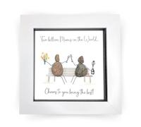 La De Da! Best Mum in The World Mini Pebble Art Framed Print Gift Idea PPMW03