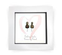 La De Da! My Auntie, My Friend Mini Pebble Art Blue Heart Framed Print Gift Idea PPMW49