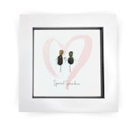La De Da! Special Grandma Mini Pebble Art Pink Heart Framed Print Gift Idea PPMW50