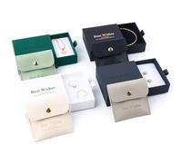 La Desire 4 Pack Jewelry Gift Boxes with 4 Pack PU Leather Jewelry Pouches, Jewelry Gift Display Storage Boxes, Cardboard Bracelet Earring Necklace Gift Boxes for Valentines Birthday Anniversaries