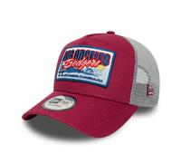 NEW ERA LA DODGERS TRUCKER CAP. PATCH DARK RED ADJUSTABLE SNAPBACK MESH HAT S25