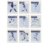 LA Dodgers Player Posters - Los Angeles Dodgers Decorations Baseball Wall Decor - Shohei Ohtani, Mookie Betts, Freeman, Snell, Yamamoto, LA Shohei Ohtani Baseball Merch Unframed Set of 10 (8x10)