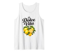La Dolce Vita Italian Quote Lemons Summer Vibe Tank Top