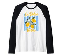 La Dolce Vita Lemon Italian Summer Vacation Vintage Raglan Baseball Tee