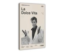 La Dolce Vita Movie Poster Canvas Poster Wall Art Decor Print Picture Paintings for Living Room Bedroom Decoration Frame-style 08x12inch(20x30cm)