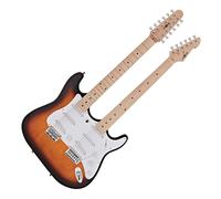 LA Double Neck Guitar by Gear4music Sunburst - Nearly New