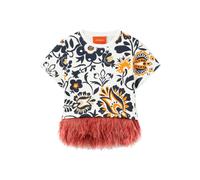 La DoubleJ La Scala feather-trimmed floral-print T-shirt - White XS-M