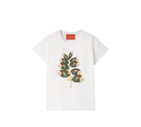 La DoubleJ parrotstem ecru in cotton jersey High T-shirt - White XS-S-M-L