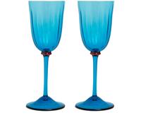 La DoubleJ Rainbow Murano wine glasses (set of 2) - Blue One Size