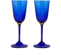 La DoubleJ Rainbow Murano wine glasses (set of 2) - Blue One Size
