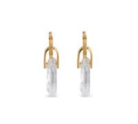 La DoubleJ rock-crystal hoop earrings - Gold One Size