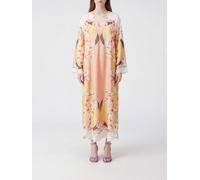 LA DOUBLEJ V-Neck Silk Midi Caftan with Ethnic Print - Size: L - female