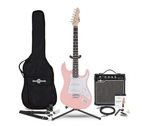 LA Electric Guitar Pink, 15W Guitar Amp & Ultimate Accessory Pack