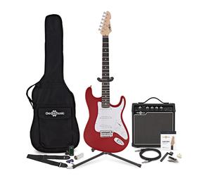 LA Electric Guitar Red 15W Guitar Amp & Ultimate Accessory Pack