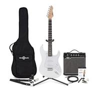 LA Electric Guitar White, 15W Guitar Amp & Ultimate Accessory Pack
