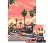 LA Evening Abstract Art 1000-piece Puzzle for Adults Intellectual Fun Peaceful Recreation Fine Cut Creative Gift size 38x26cm