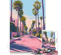 LA Evening Retro Art 1000-piece Puzzle for Adults Intellectual Fun Peaceful Recreation Fine Cut Creative Gift size 50x75cm
