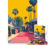 LA Evening Retro Art Teenagers 1000 Piece Jigsaw Puzzle Cognitive Recall Peaceful Recreation Sharp Cut size 38x52cm