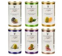 La Explanada Gourmet Flavoured Olives, 6 x 350g - Premium Spanish Olives Infused with Rich Mediterranean Flavours, Perfect for Snacking, Tapas, Charcuterie Boards, and Entertaining