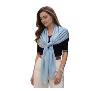 LA FERANI Women's Silk Scarf 100% Silk Neckerchief Silk Scarf 180 x 90 cm Plain Colour for Suit Formal Occasions Stole Business Style Gift for Her, blue, 180x90