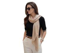 LA FERANI Women's Silk Scarf 100% Silk Neckerchief Silk Scarf 180 x 90 cm Plain Colour for Suit Formal Occasions Stole Business Style Gift for Her, beige, 180x90