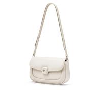 LA FESTIN Leather Shoulder Bag for Women - Adjustable Strap Crossbody Satchel Handbags with Buckle Closure, Ivory, M