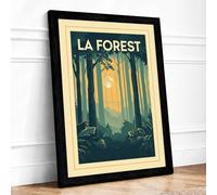 La Forest Art Deco Framed Wall Art Print A1 (84.1×59.4cm) Black, Wall Decor for Living Room, Bedroom, Office & Home, Ready to Hang, Art Gift