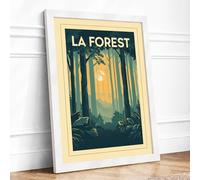 La Forest Art Deco Framed Wall Art Print A1 (84.1×59.4cm) White, Wall Decor for Living Room, Bedroom, Office & Home, Ready to Hang, Art Gift