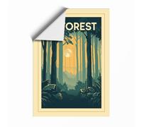 La Forest Art Deco Unframed Wall Art Print A1 (84.1×59.4cm), Wall Decor for Living Room, Bedroom, Office & Home, Art Gift