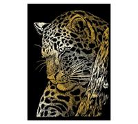La Fourmi Mini Scratch Card 12.5 x 17.5 cm Gold Leopard, Cardboard, Multicolored, 12,5X17,5cm