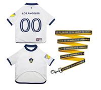 LA Galaxy Dog Jersey & Leash Set, Size Large | LA Galaxy dog jersey and matching leash featuring authentic team colors and official club graphics.