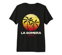 La Gomera Retro Palm Sunset Tropical Beach Premium T-Shirt