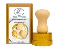LA GONDOLA Brass & Wood Ravioli Stamp, 65mm, Italian Pasta Making Tool