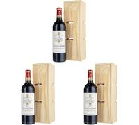 La Grande Vinothèque - Vieux Chateau des Combes Wine Gift Set - Red Wine Saint Emilion Grand Cru - Wine Rack (1 x 0.75 L) (Pack of 3)