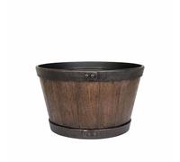 La Hacienda 45cm Large Oban Whiskey Barrel - Plastic - L45xW45xH26 cm - Dark Oak in Brown La Hacienda Brown