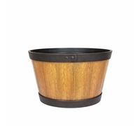 La Hacienda 45cm Large Oban Whiskey Barrel - Plastic - L45xW45xH26 cm - Light Oak La Hacienda Light Oak
