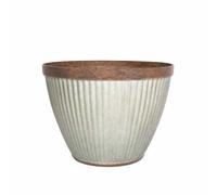 La Hacienda 52cm Large Irondale Plant Pot - Plastic - L52 x W52 x H38 cm - Silver in Light Grey La Hacienda Light Grey