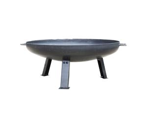 La Hacienda 55576 Pittsburgh Medium Firepit - Industrial Thick Steel - Patio Heater - 360 View - Log Burner, Oiled Steel, 33cm H x 85cm