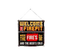 La Hacienda Embossed Metal Sign 30x30cm - Welcome To The Firepit