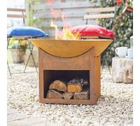 La Hacienda Fasa Firepit - Cast Iron/oxidised/steel - L56 X W56 X H40 Cm - Natural