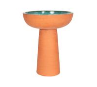 La Hacienda Glazed Emerald & Terracotta Bird Bath (H)45Cm