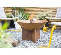 La Hacienda Kala Oxidised Firepit Steel Patio Heater Garden Oxidised Log Burner