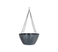 La Hacienda Pot Planter Indoor Or Outdoor Lightweight Recycled Plastic Garden Windermere Hanging Basket - L35 X W35 X H17 Cm - Charcoal