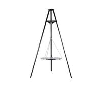 La Hacienda Tripod with BBQ Cooking Grill - Adjustable Height - Portable - Camping, Black