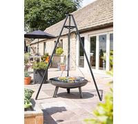 La Hacienda Tripod with Hanging Grill Chrome