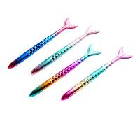 LA HAUTE 4 Pcs Magic Mermaid Fish Tail Ballpoint Pen Colorful Gel Pen Stylish Roller Ball pen, 0.5mm, Black Ink