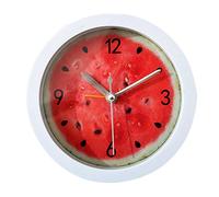 LA HAUTE Creative Watermelon Fruit Alarm Clock Modern Round Shape Silent Desk Alarm Clock Bedside Travel Alarm Clock